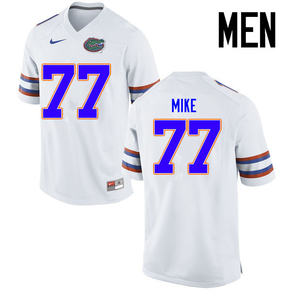 Men Florida Gators #77 Andrew Mike College Football Jerseys Sale-White - Click Image to Close